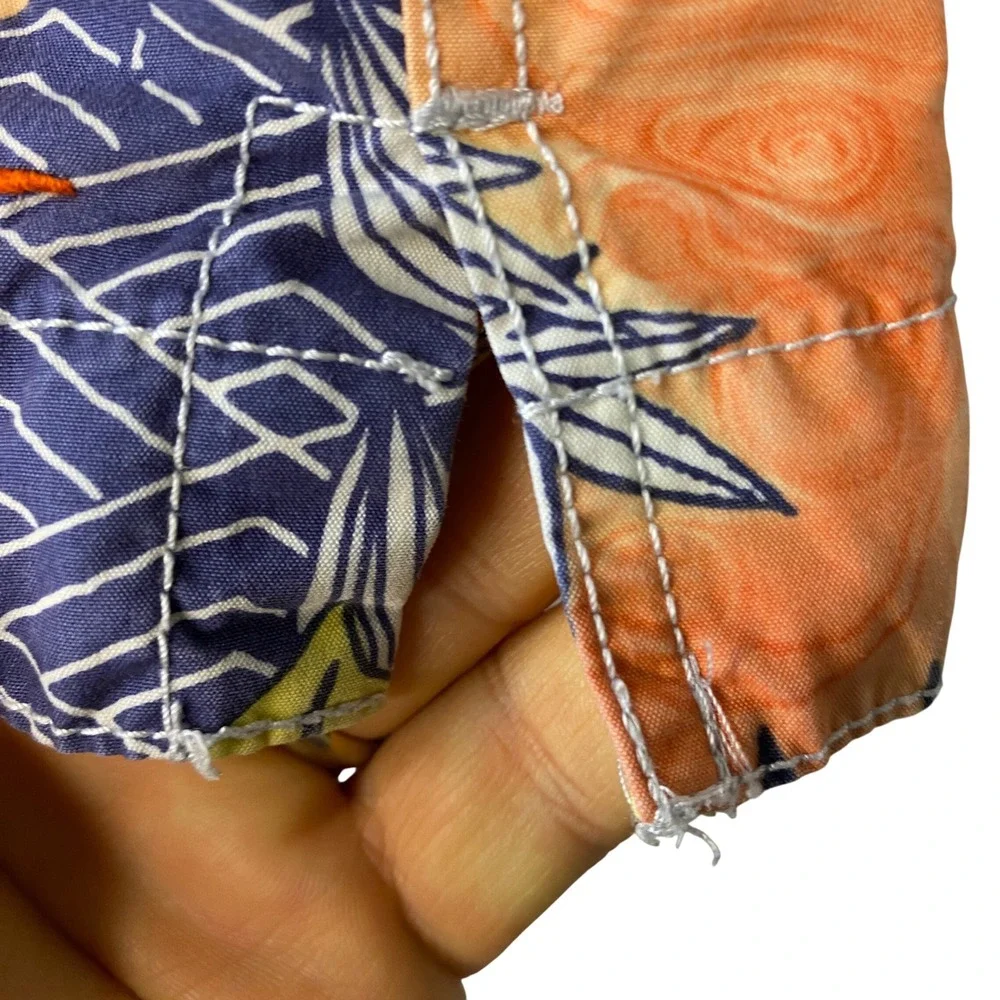 Tommy Bahama Relax Mens XXL Orange Navy Blue Floral Tropical‎ Swim Trunks Shorts